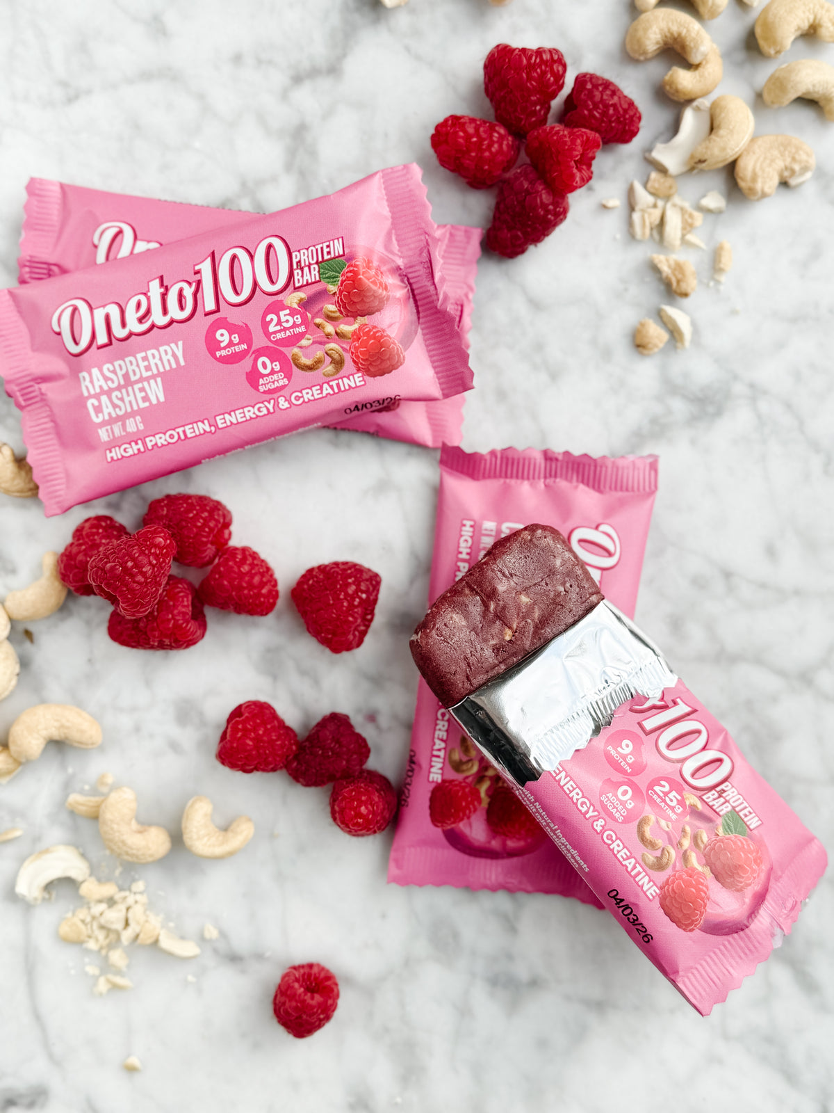 Proteinbar Raspberry/Cashew 40 g x 24, spara 157 kr! | onetohundred
