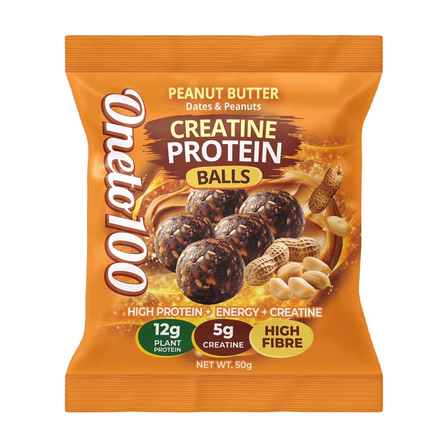 Kreatin Protein balls Peanutbutter 50 g x 3 st