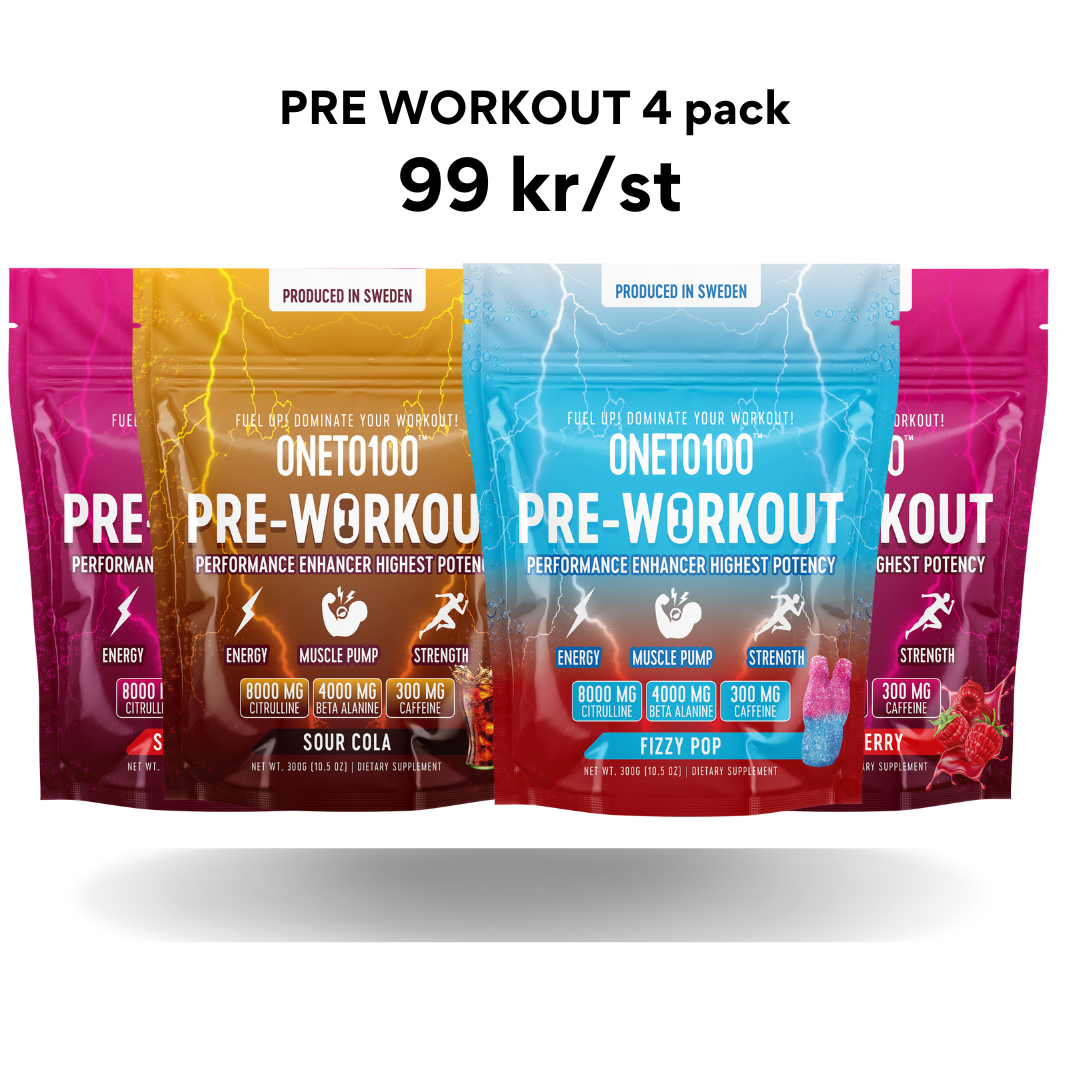 Pre workout 4 pack, SUPERDEAL 99 kr/st